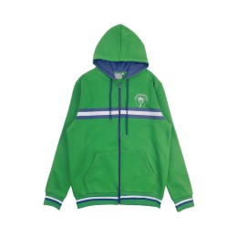 Design zipper hood with contrast color horizontal stripes white blue custom embroidered logo contrast color sleeves hem contrast color pony club equestrian competition equestrian competition Z584 Design zipper hood with contrast color horizontal stripes white blue custom embroidered logo contrast color sleeves hem contrast color pony club equestrian competition equestrian competition Z584